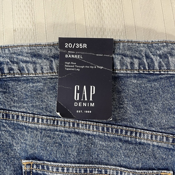 NWT GAP Barrel Jeans Size 20/35R Relaxed Fit High Rise Tapered Boho Skater - Picture 10 of 12